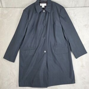 Vintage Jones & Co Coat Mens L Charcoal Gray Button‎ Front Overcoat Lined Korea